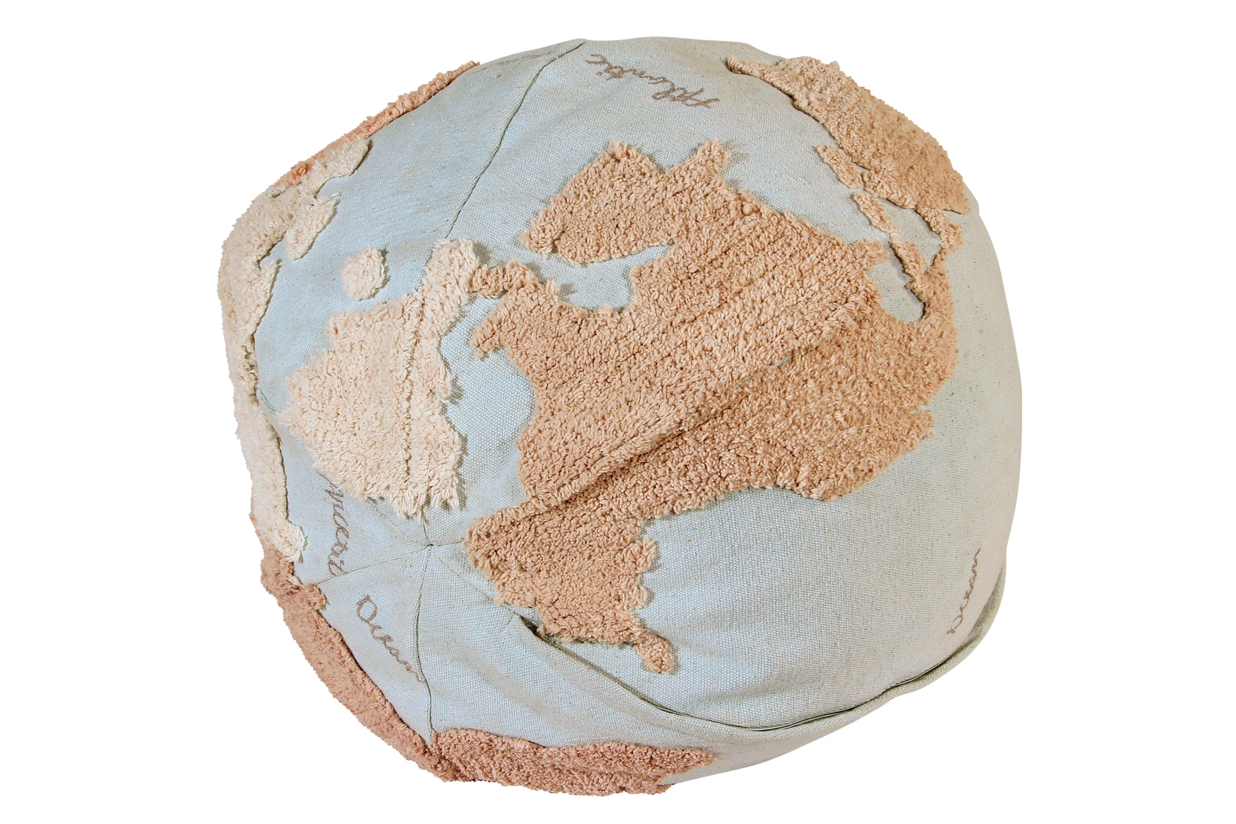 CARTE DU MONDE - Pouf recouvert de coton | Multicolore