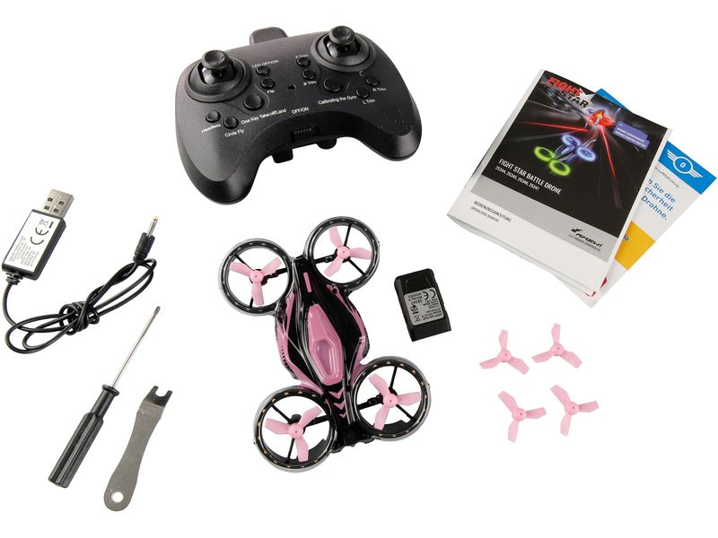 Amewi FightStar Battle Drone Pink, RTF 2-in-1-Drohne mit IR-Kampffunktion