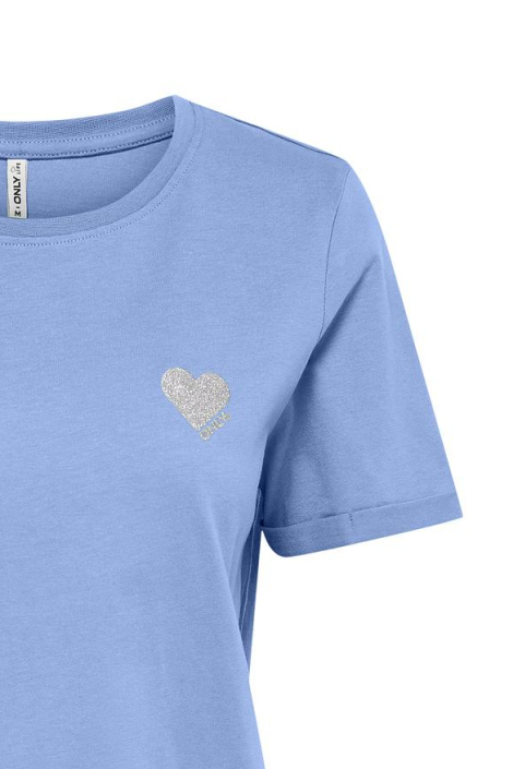 Only blauwe dames t-shirt
