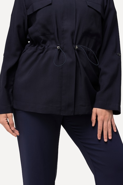 Jacke, Tunnelzug, Rundhals, 3/4-Arm