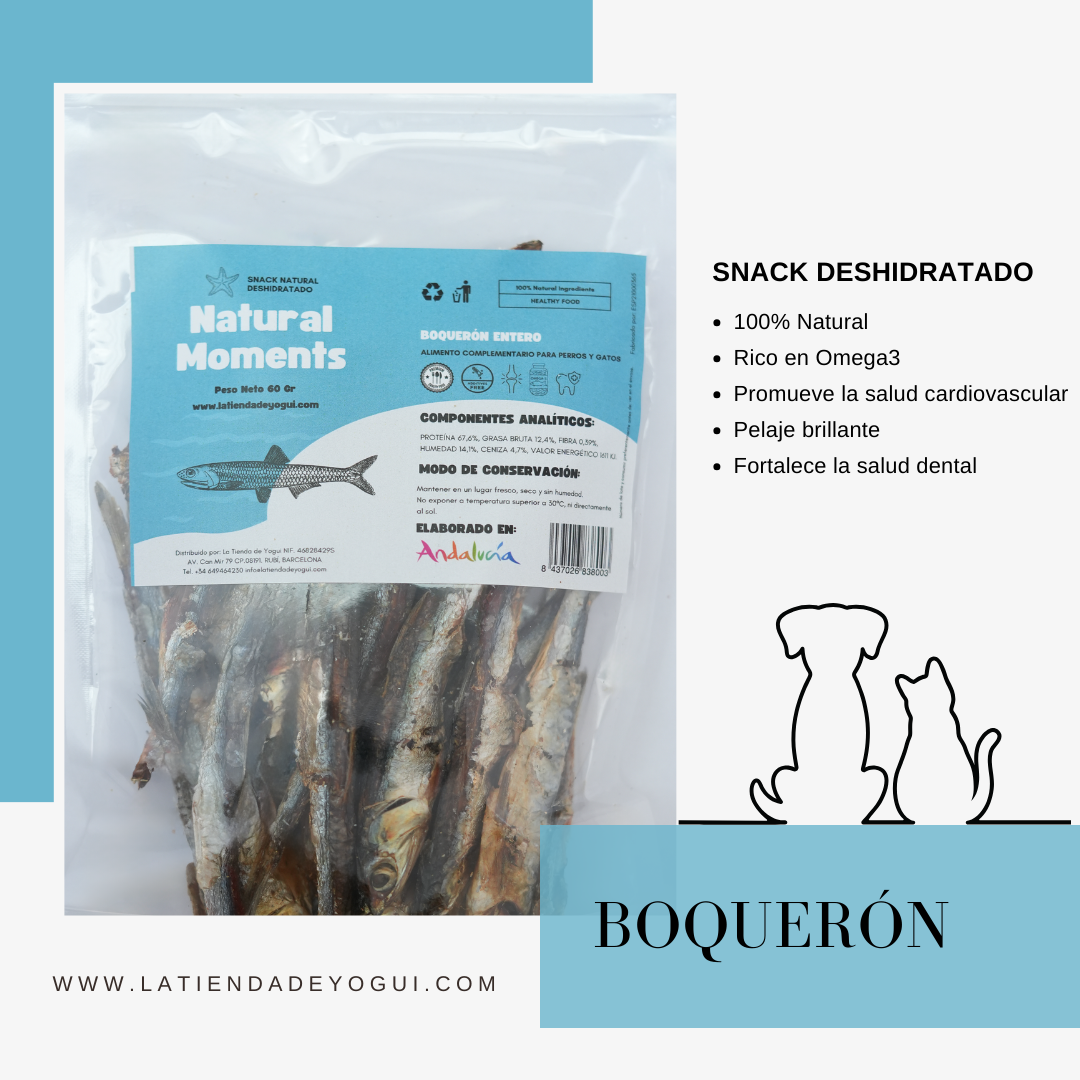 Petisco de anchova desidratada Natural Moments para animais de estimação