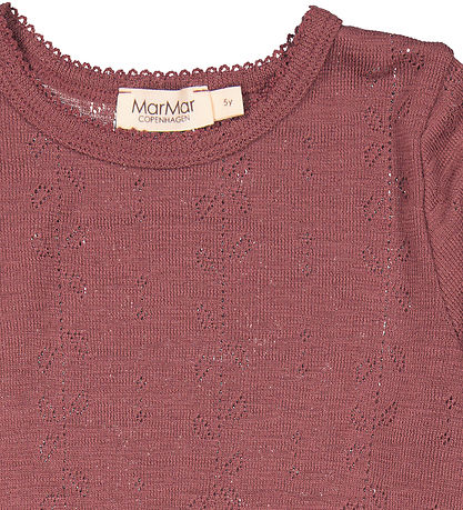 MarMar Bluse - Wolle - Tamra - Berry Mischung m. Lochmuster