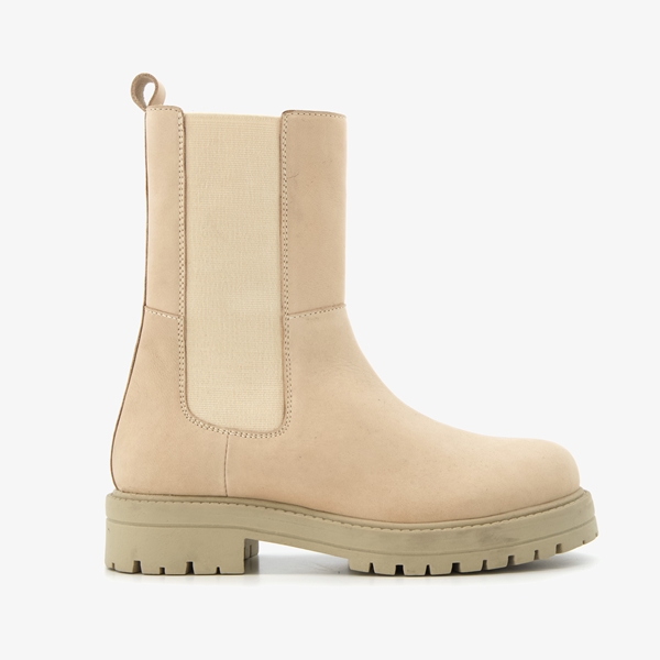 Groot leren meisjes Chelsea boots beige