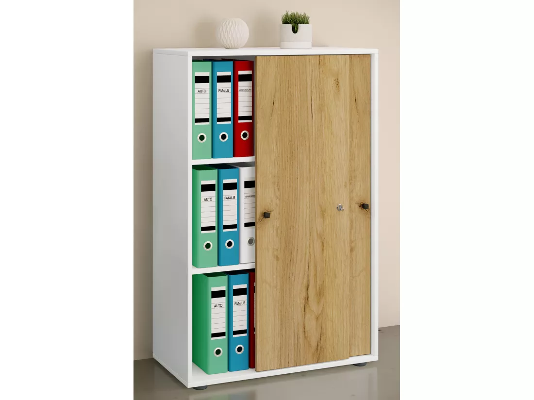Armoire de bureau portes coulissantes Lona 3x