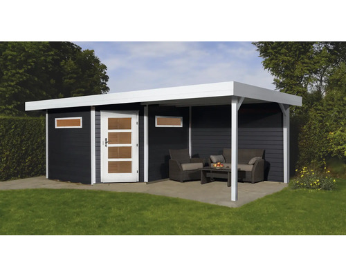 Lounge House weka Davos met vloer en lounge 646 x 338 cm antraciet