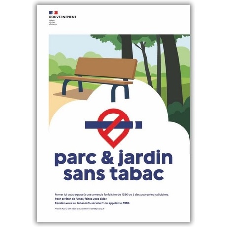 Panneau Signalétique - Espace sans tabac - Parc  Jardin