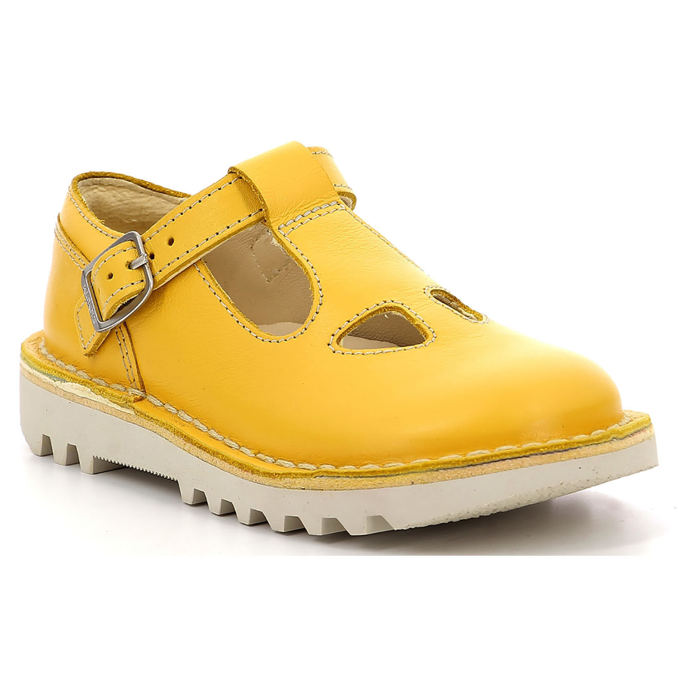 Kickers Salomés en Cuir Kick Mary Jane jaunes