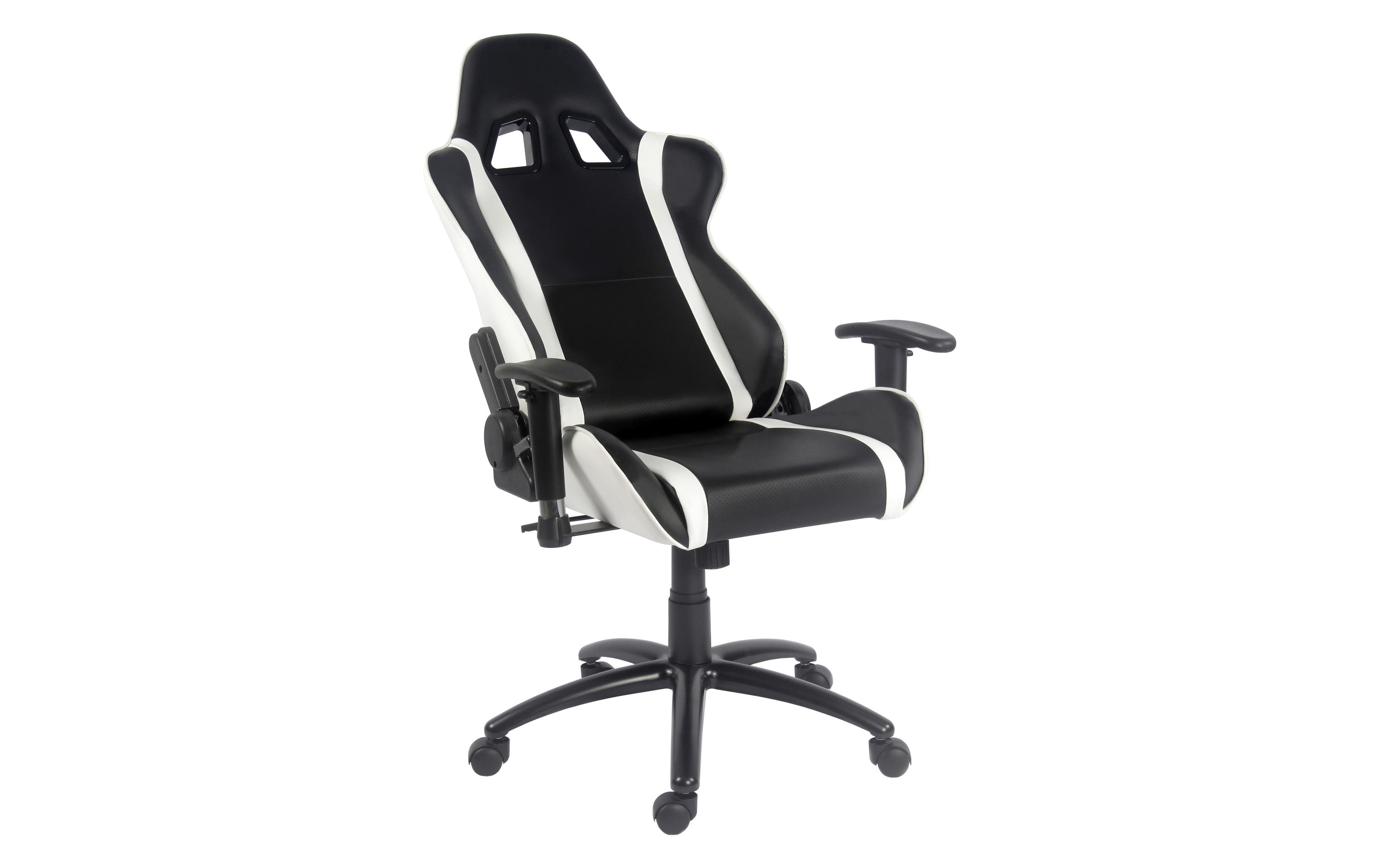 Gaming-Stuhl LC-GC-2 Schwarz/Weiss<br>Ergonomischer Gaming-Stuhl, schwarz/weiss