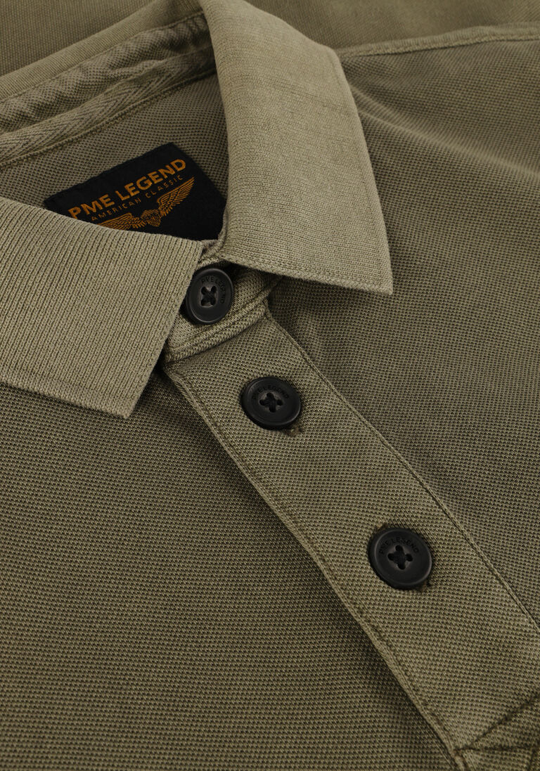 PME LEGEND groene pme legend polo long sleeve polo pique garment dye
