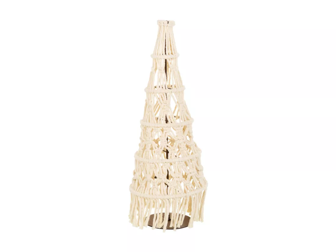 Arbre décoratif en coton tressé blanc d18x52h