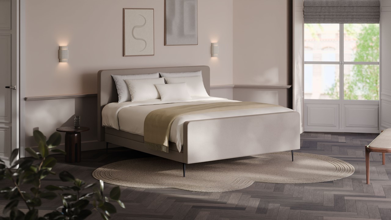 Elektrische boxspring Glade - Natural linen beige