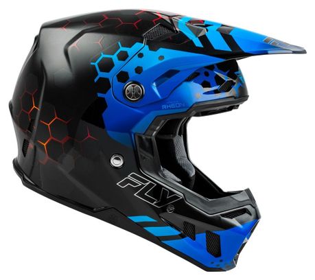 Casque intégral Fly Racing Fly Formula CC Tektonik Noir / Bleu / Rouge