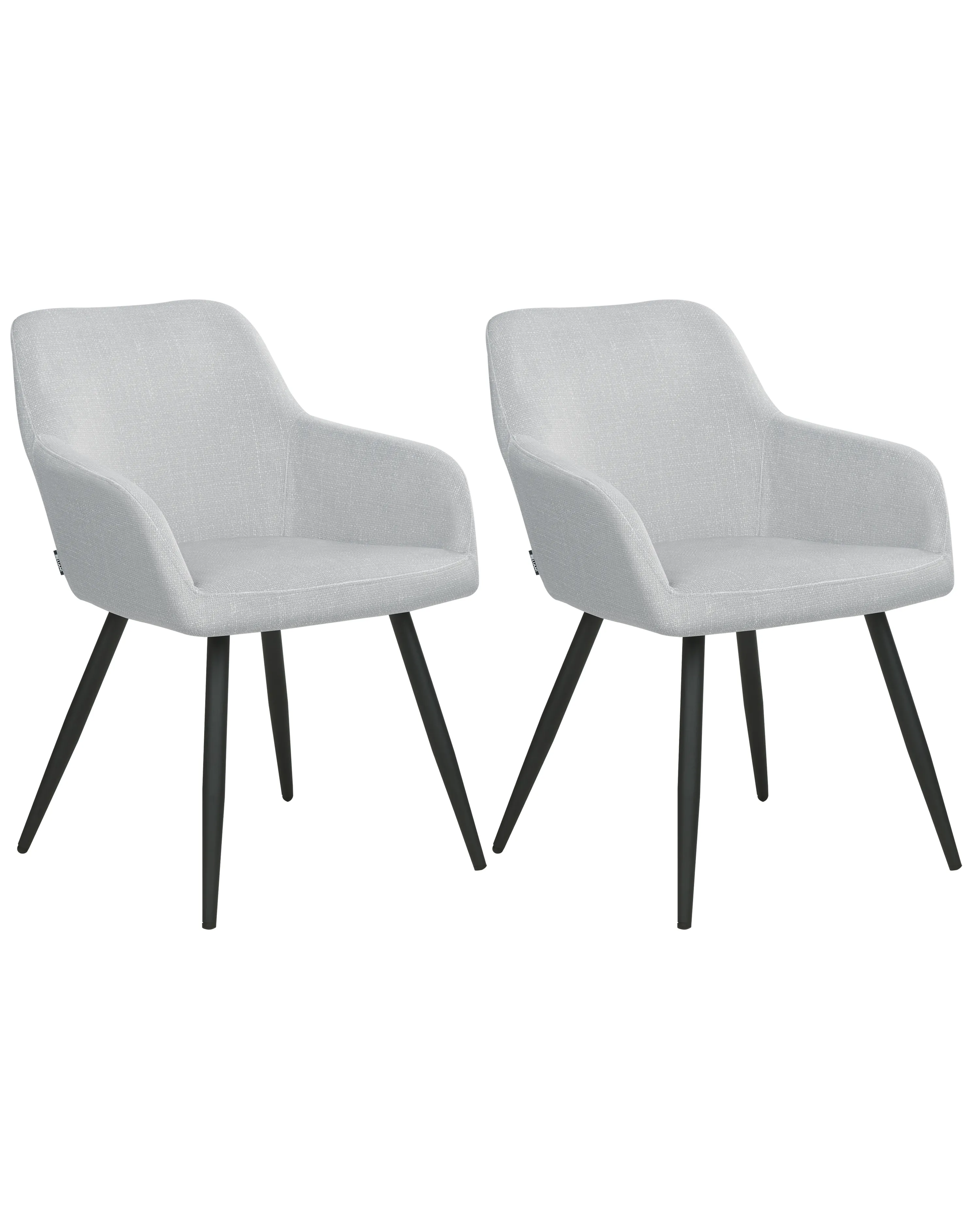 Set van 2 eetkamerstoelen CASMALIA Fluweel Lichtgrijs