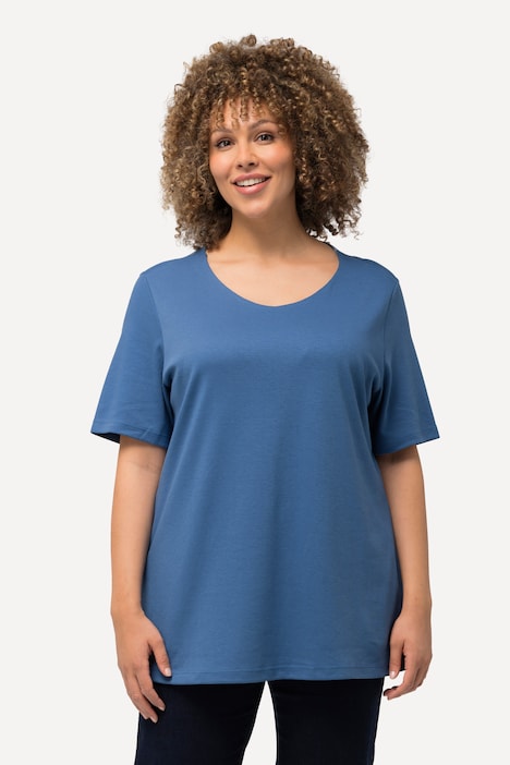 Shirt, doppellagige Vorderseite, Slim, Rundhals, Halbarm