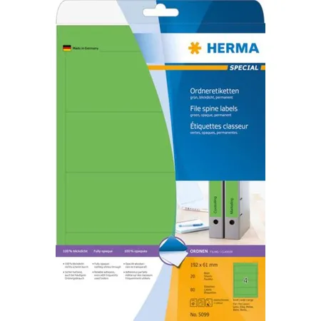 HERMA Ordneretiketten, grün, 192 x 61mm, 80 Stück
