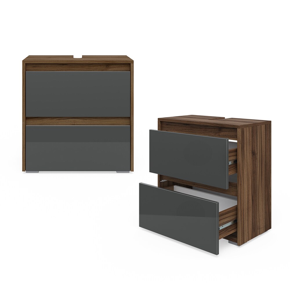Vicco Waschtischunterschrank Waschbeckenunterschrank Badschrank Majest Nuss/ANT
