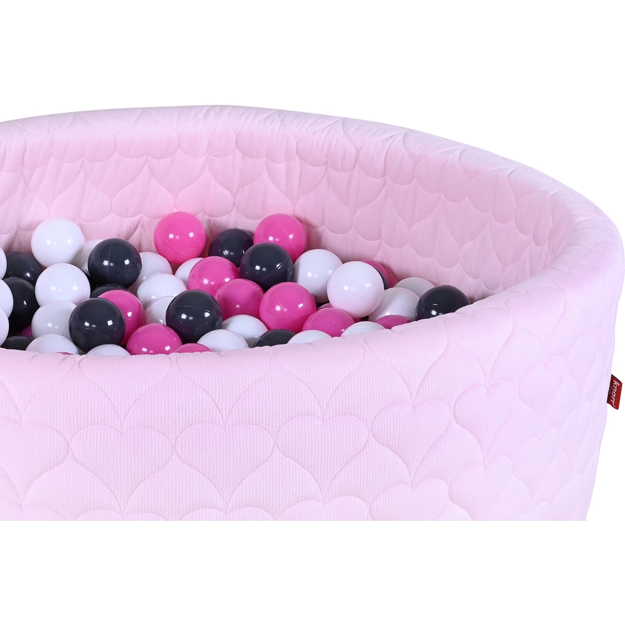 knorr toys® Bällebad soft - Cosy heart rose - 300 Bälle cremegreyrose rosa
