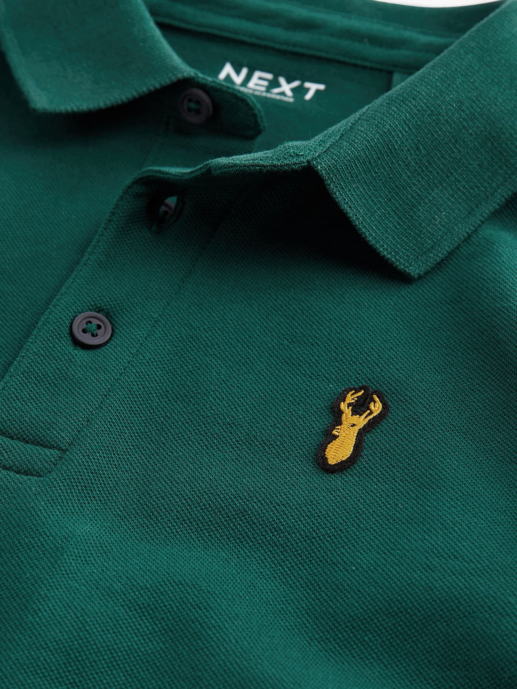 Donkergroen - Poloshirt met lange mouwen (3 - 16 jr)