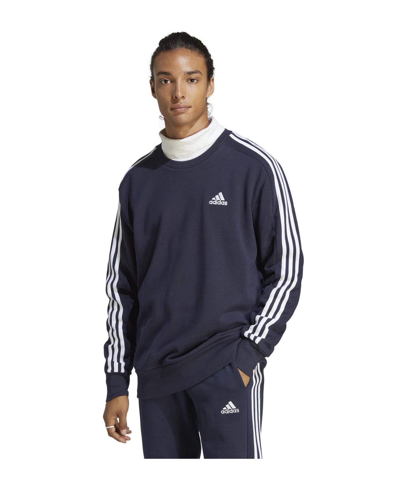adidas Essentials French Terry 3-Stripes Sweatshirt Blue
