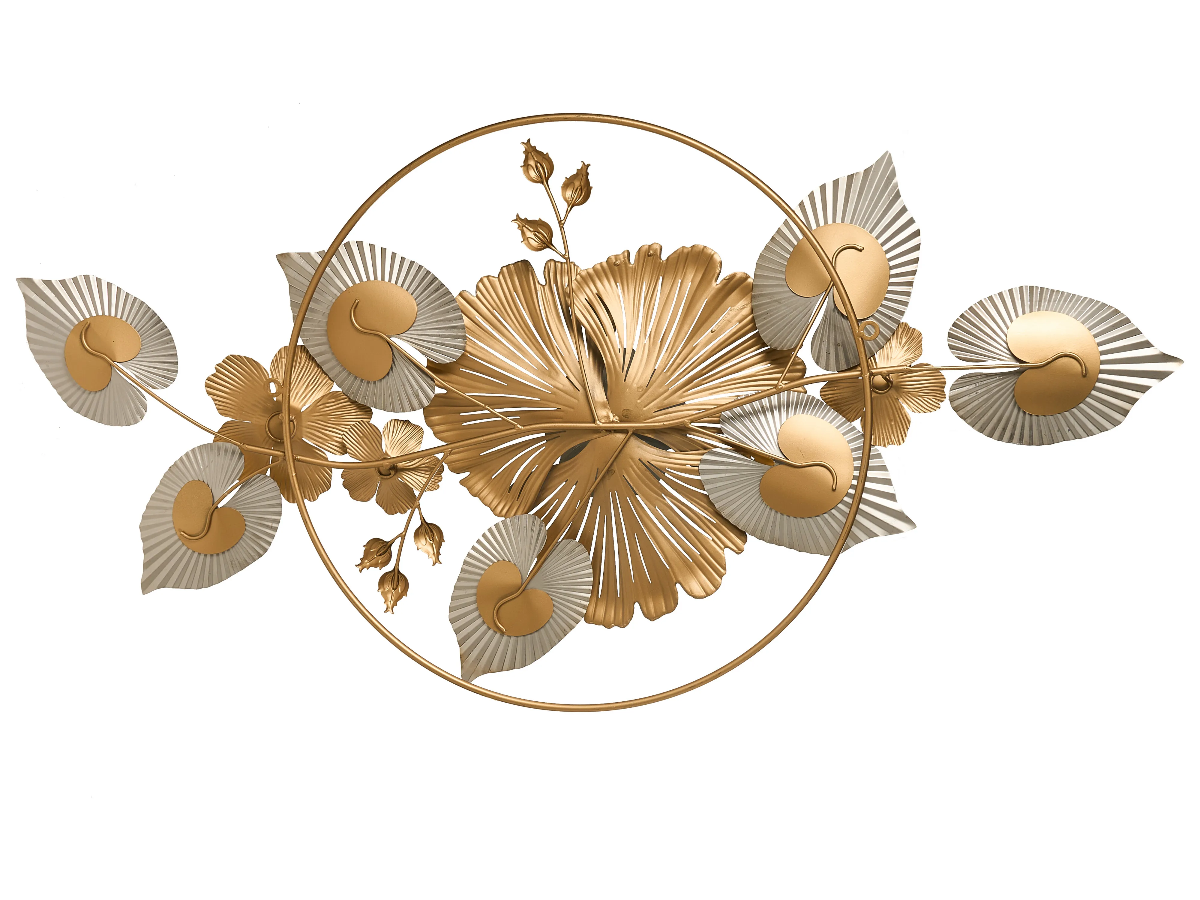 Wanddecoratie Bloem TERBIUM Metaal 56 cm Goud