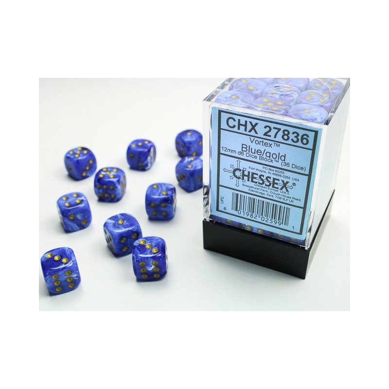 Pack de 36 dés D6 * vortex * BLEU