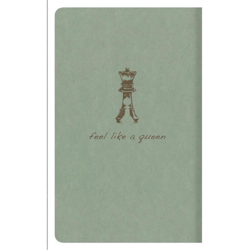 Flying Spirit piqûre textile 7,5x12cm 48 pages ligné motifs assortis papier ivoire 90g - Vert de gris