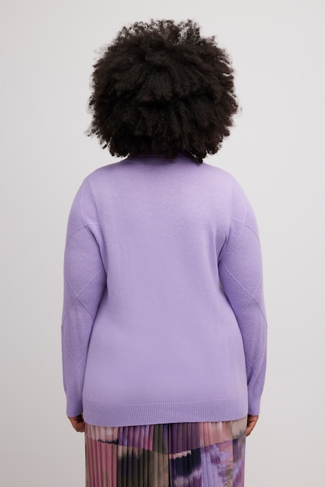 Pullover, Rhomben-Strukturmix, Rollkragen, Langarm