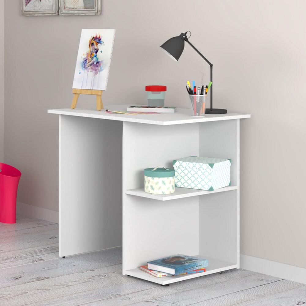 Vicco Schreibtisch Simple Schreibtisch Arbeitstisch Regal PC Tisch Weiß