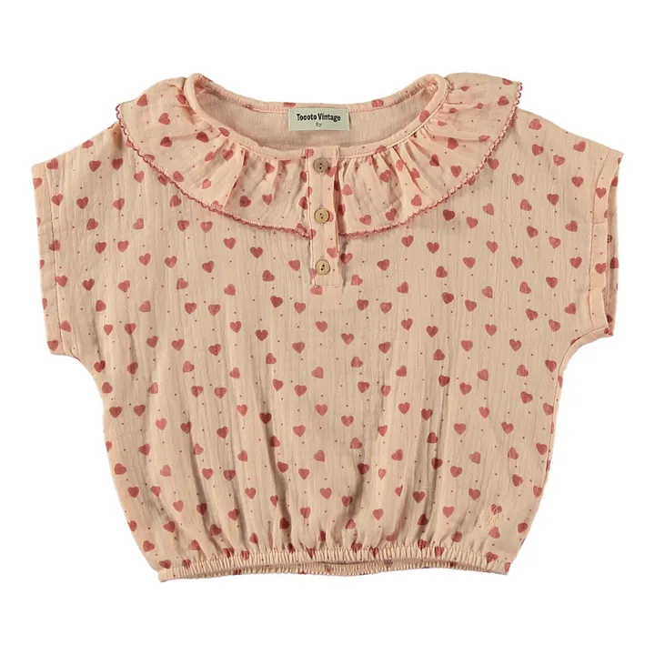 Tocoto Vintage Blouse Cœur | Rose pâle