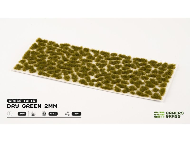 GamersGrass Tufts Dry Green 2 mm Hochwertige Tufts für den Gelände- und Miniaturenbau