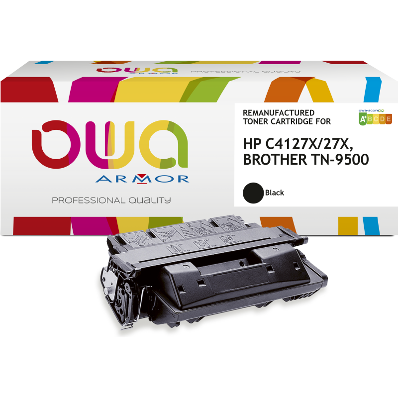 Toner remanufacturé OWA - haute capacité - Noir - pour HP C4127X, BROTHER TN-9500