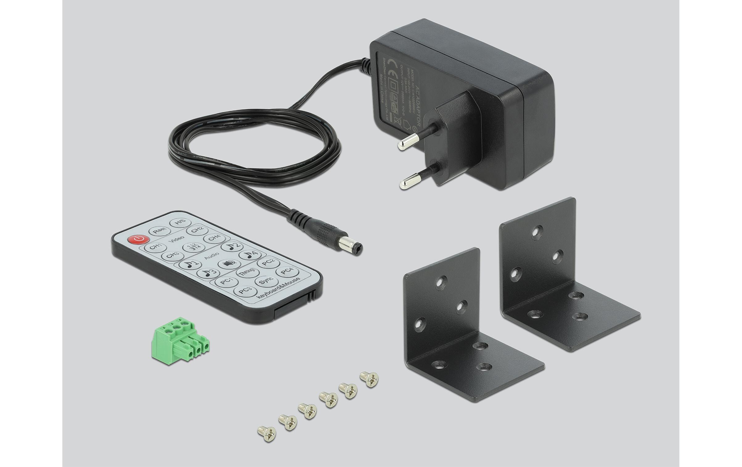 KVM Switch 4 in 1 Multiview Switch 4 Port<br>Delock KVM 4 in 1 Multiview Switch 4 x HDMI mit USB 2.0