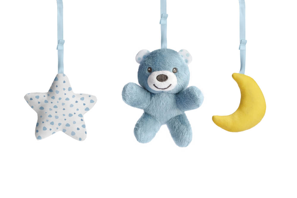 Chicco Regenbogen-Spielbogen für Kinderbett 2in1 mit Licht und Melodien Blau