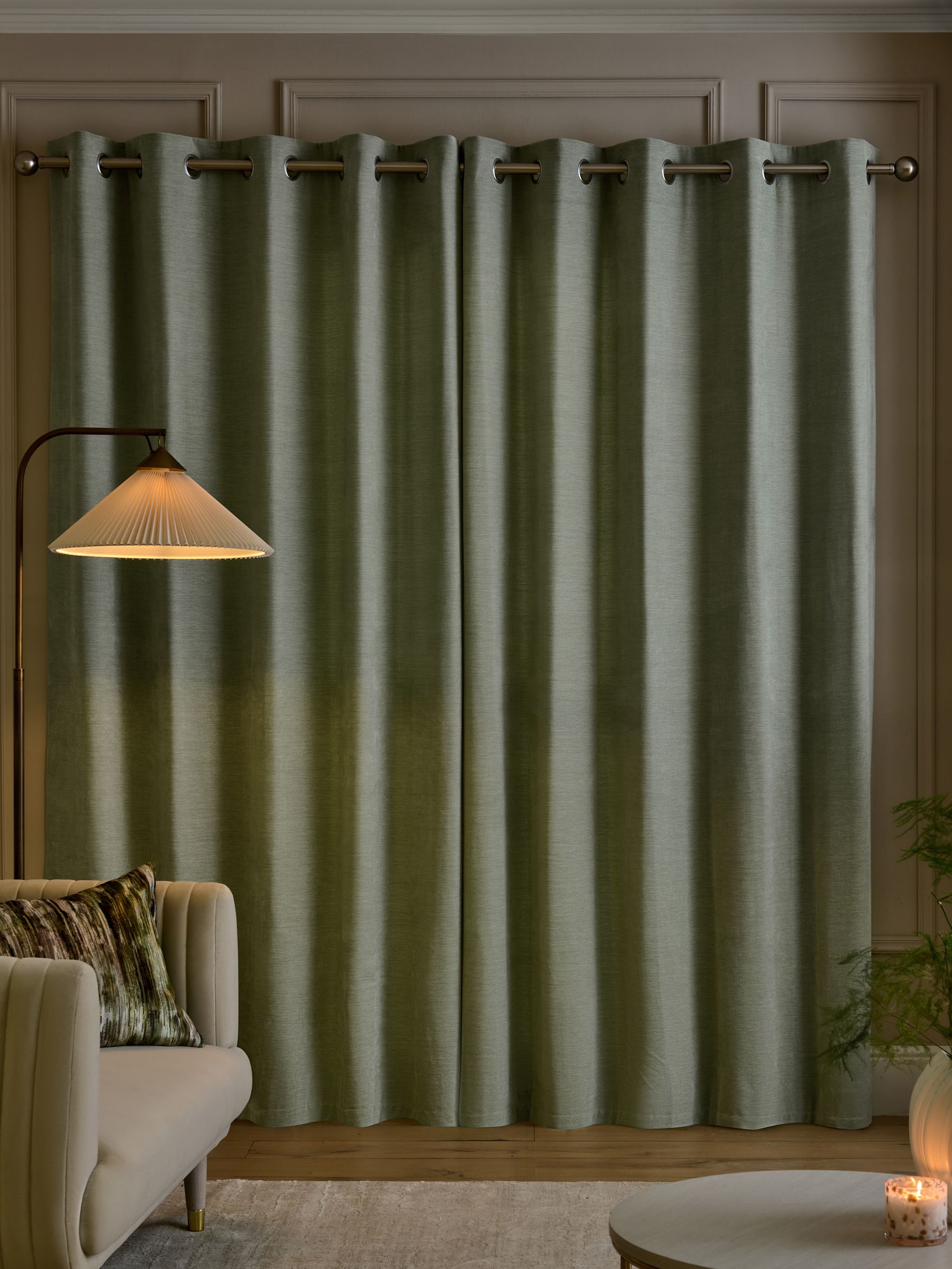 Fine Chenille Eyelet Curtains