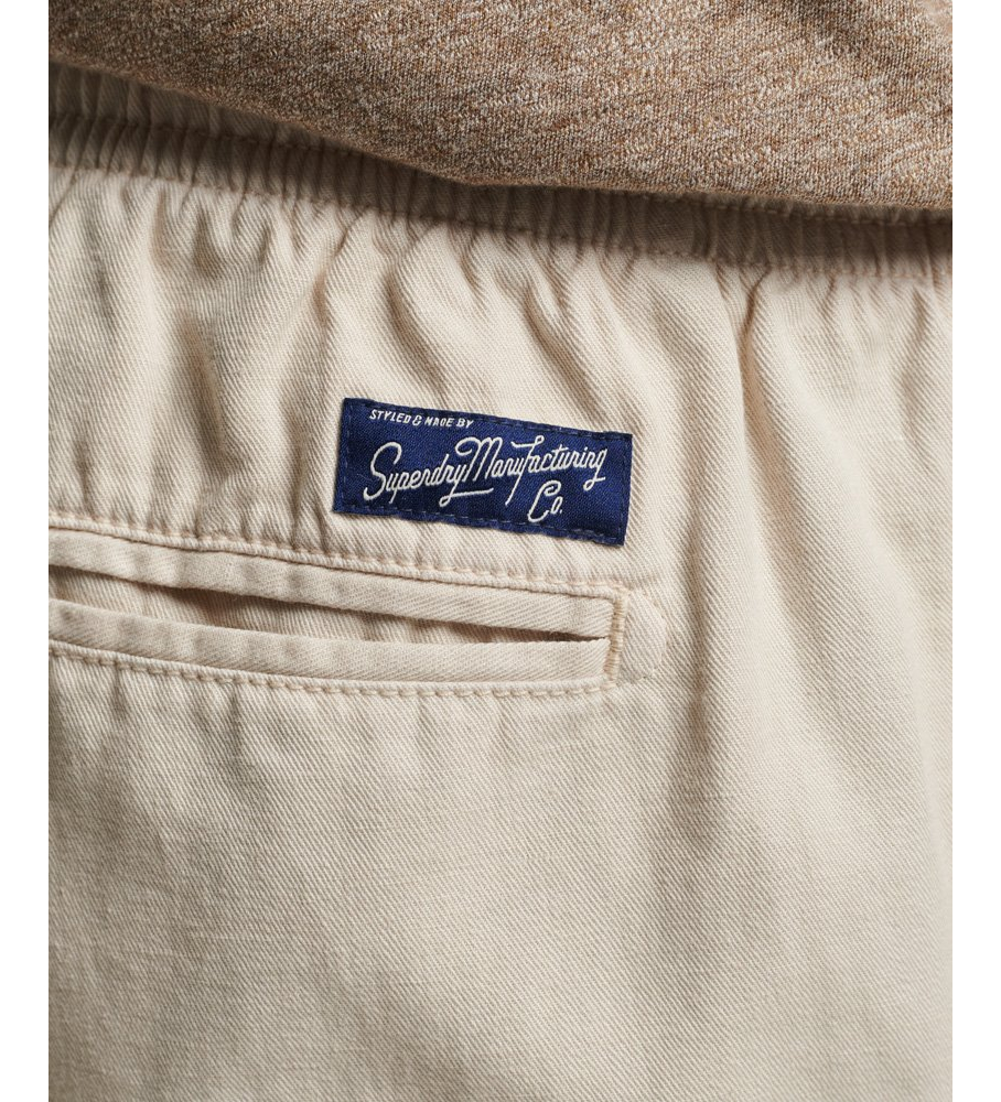 Shorts Superdry Vintage Bege com Estampa Sobreposta