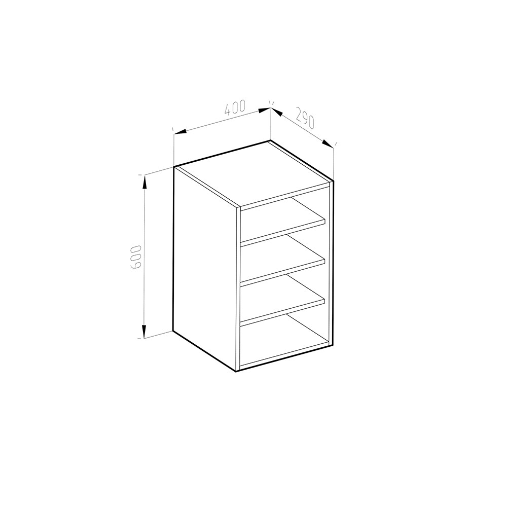 Vicco Regalhängeschrank Küchenschrank Küchenzeile R-Line 40 cm Eiche Fächer