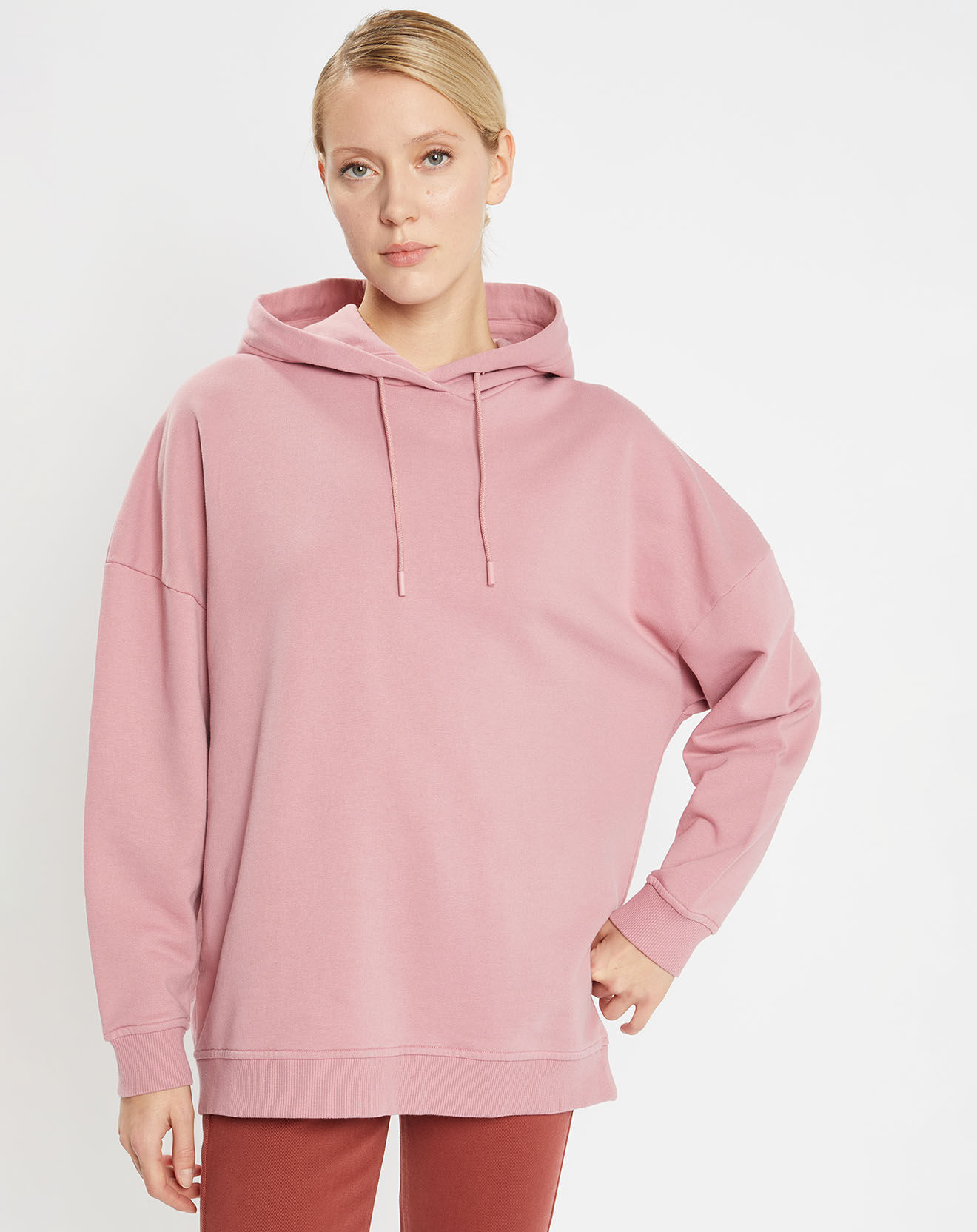 Galeries Lafayette Sweat à capuche en Coton Bio Bahut rose