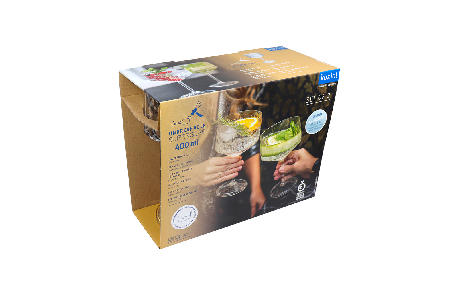 Koziol 2er-Set Superglas 400ml CLUB No. 15