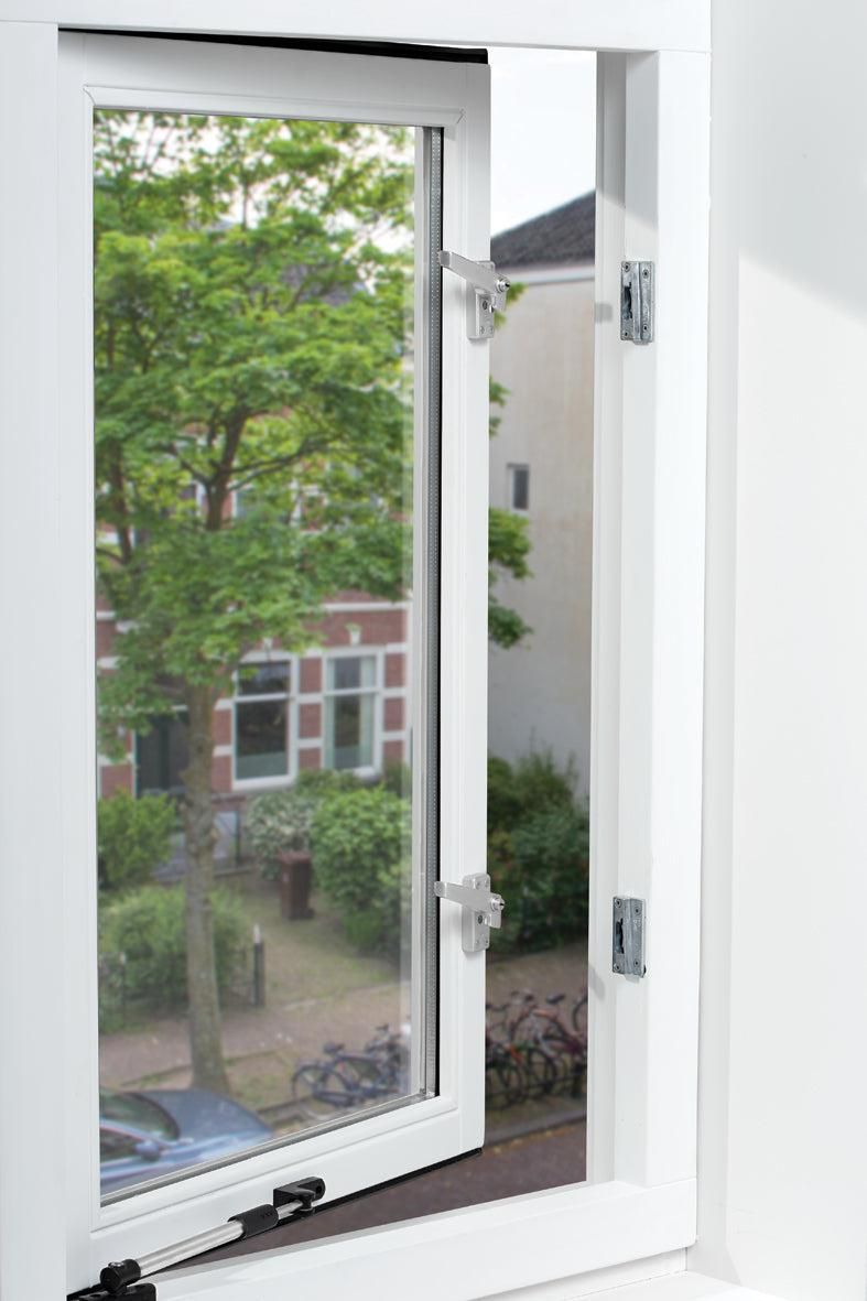 AXA 3329 Veiligheids raamsluiting F1 met cilindersluiting, nok en haakschoot opbouw linksdraaiend - 3329-61-91/GE