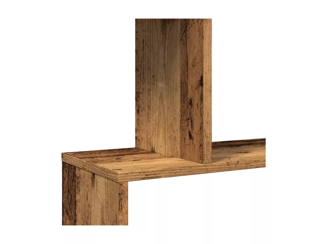 Étagère séparatrice de pièce à 4 niveaux blanc bois ingénierie