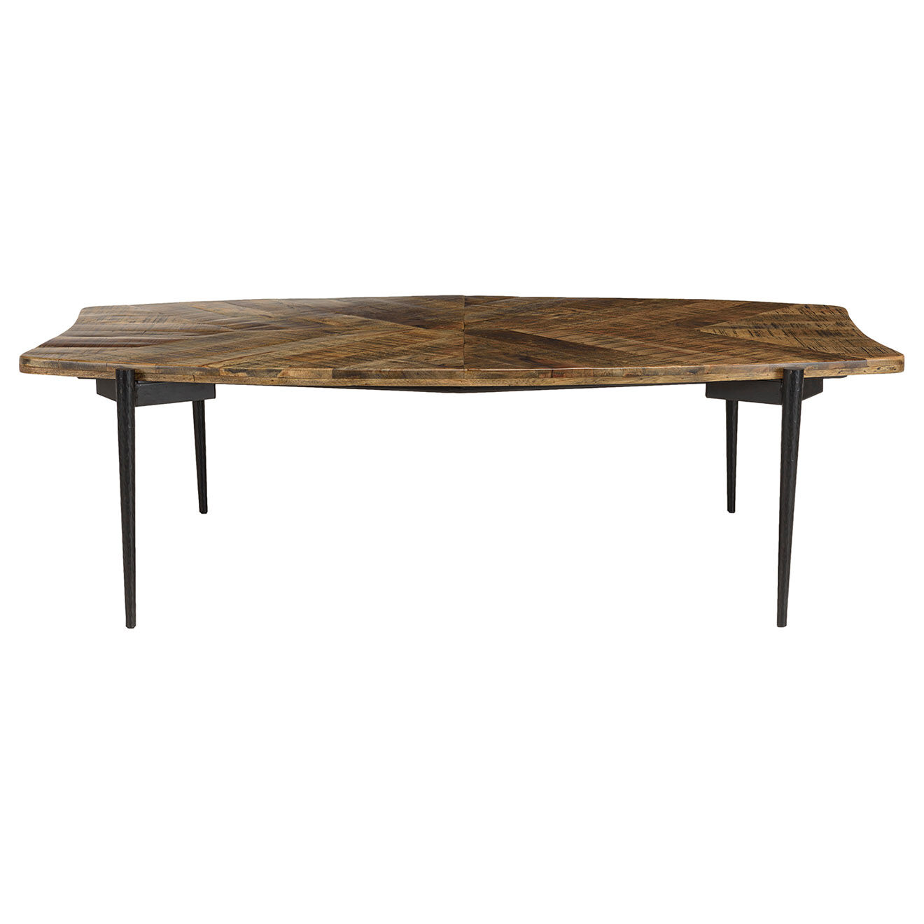 Macabane Table basse bords concaves en bois recyclé Kiara bois - 135x78x40 cm