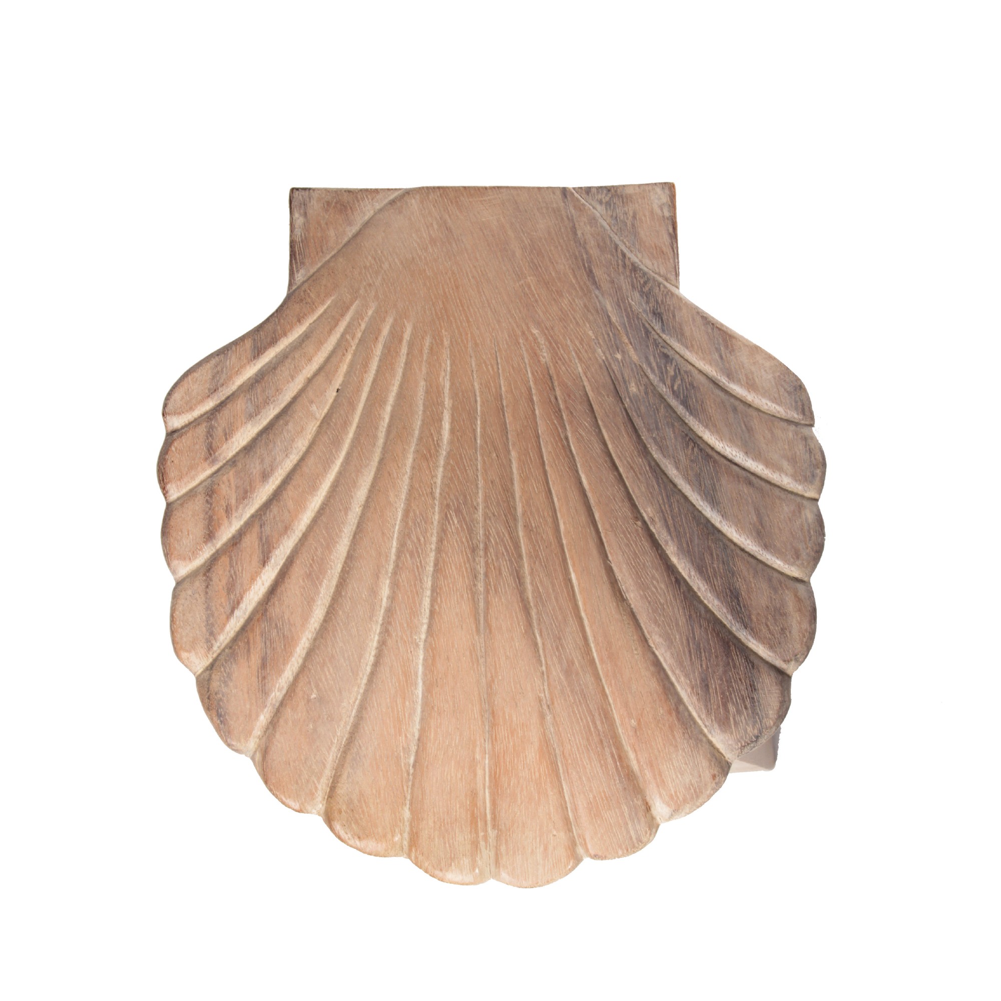 Hocker mit Motiv 'Muschel', weiß gekälkt, Ø 27 cm, H 25 cm von fischer's lagerhaus