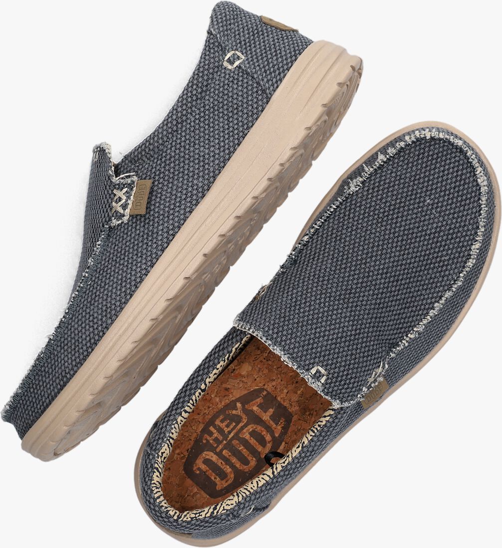 HEYDUDE blauwe heydude instappers mikka braided