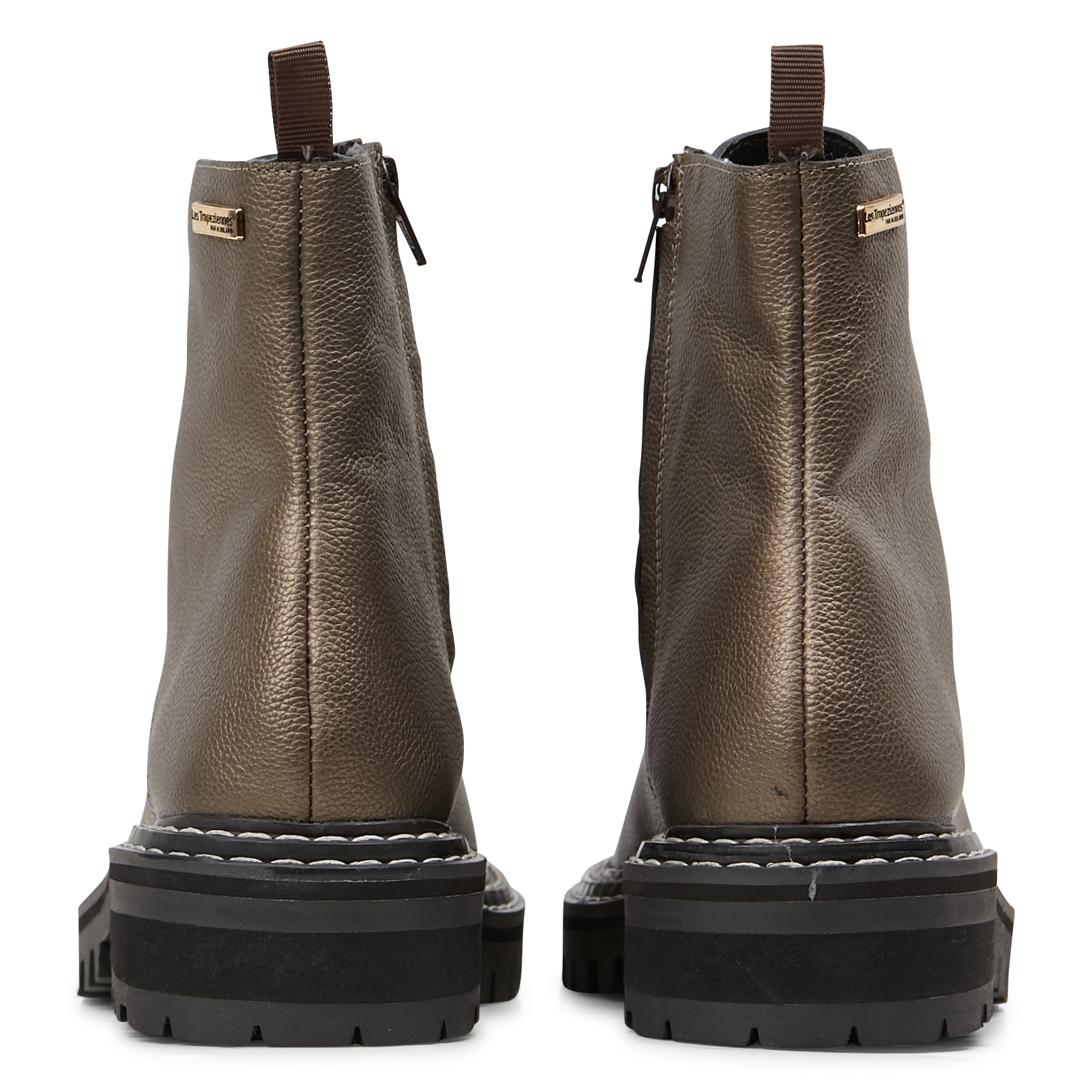 REINE - Boots rangers à lacets en cuir | Doré