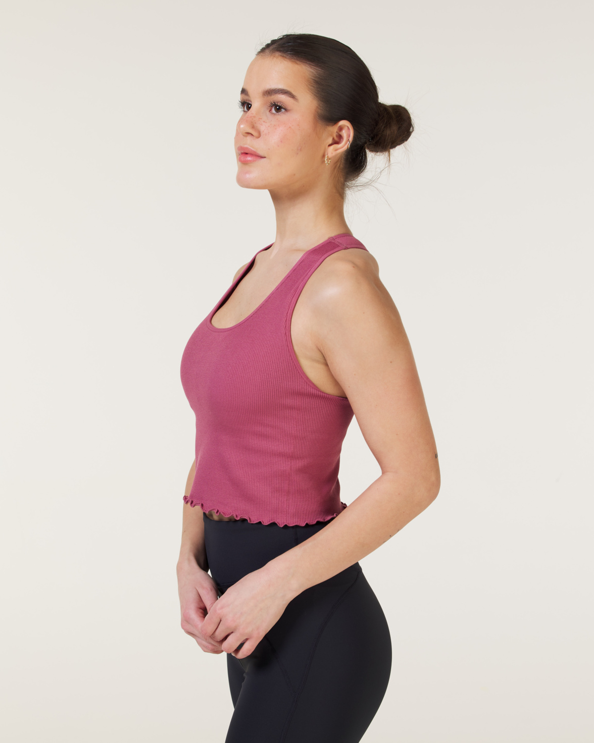 LEVITY Studio Rib Crop Top Pink Rouge
