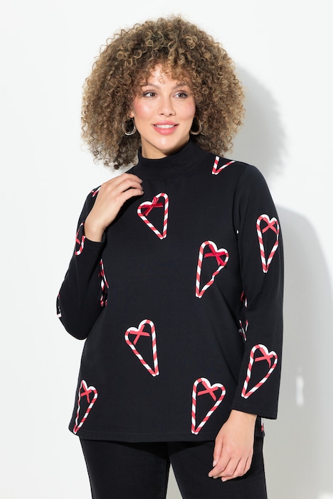 Sweatshirt, Zuckerstangen, Classic, Stehkragen, Langarm