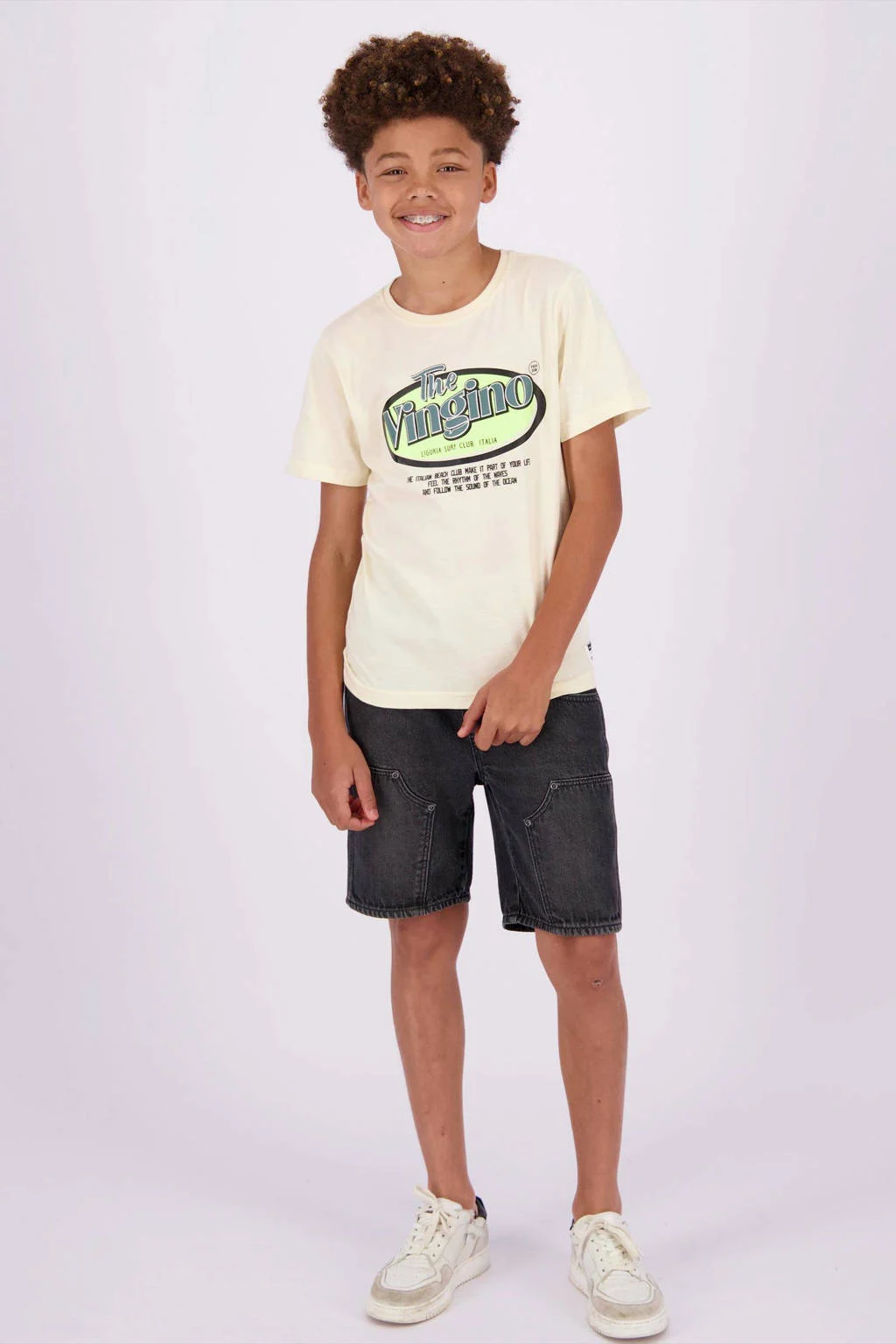 Vingino T-shirt Hebor met logo offwhite