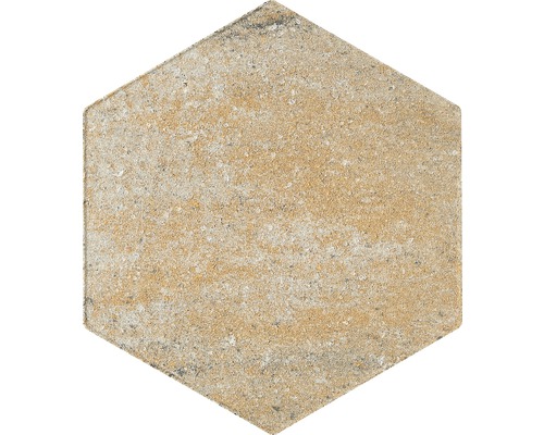 Straatsteen, in elkaar grijpende straatsteen, honingraat 6-zijdig, schelpkalksteen, 24,8 cm x 21,5 cm x 8 cm