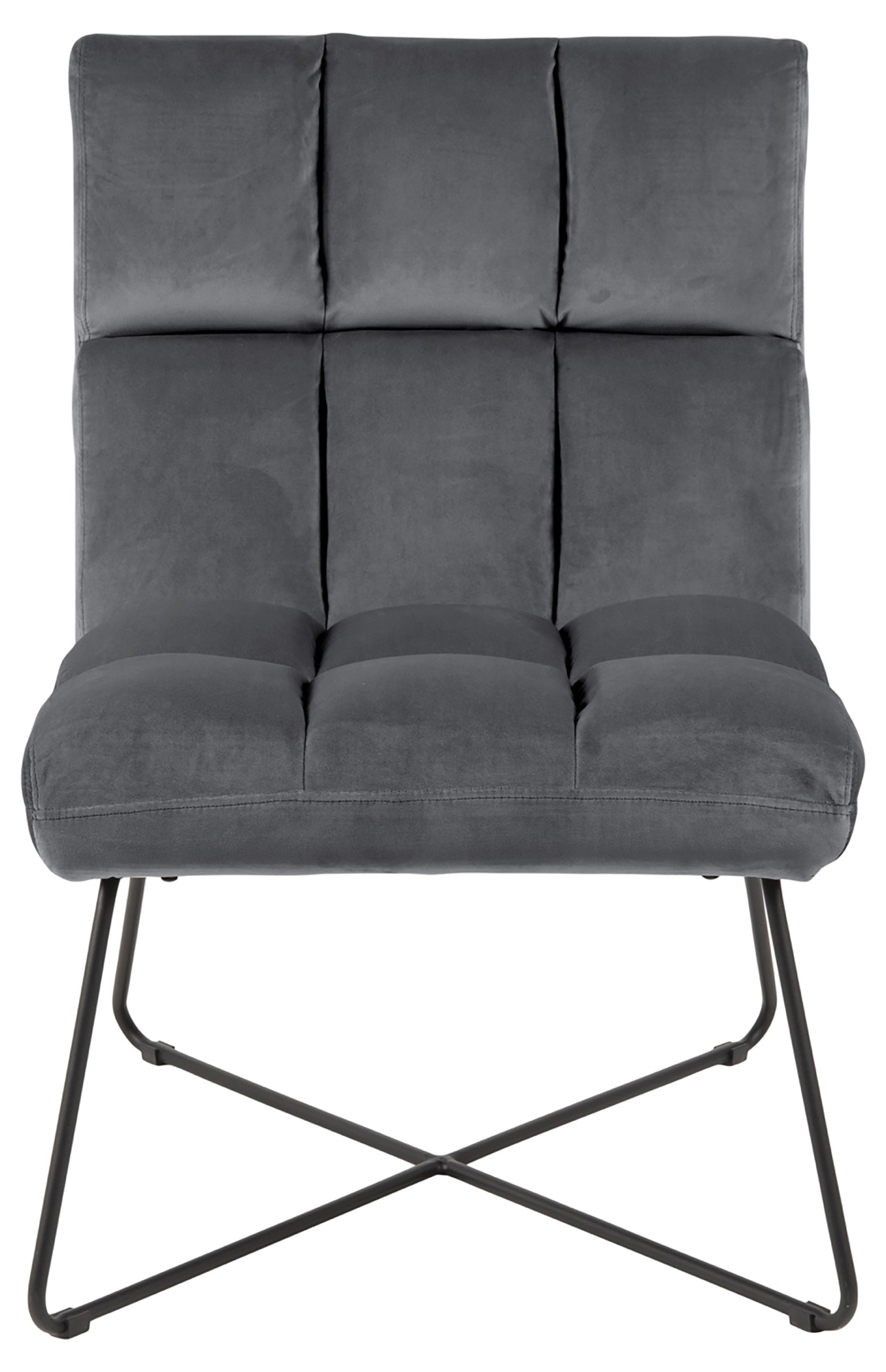 Zaragoza Fauteuil Fluweel - Donkergrijs met zwarte poten