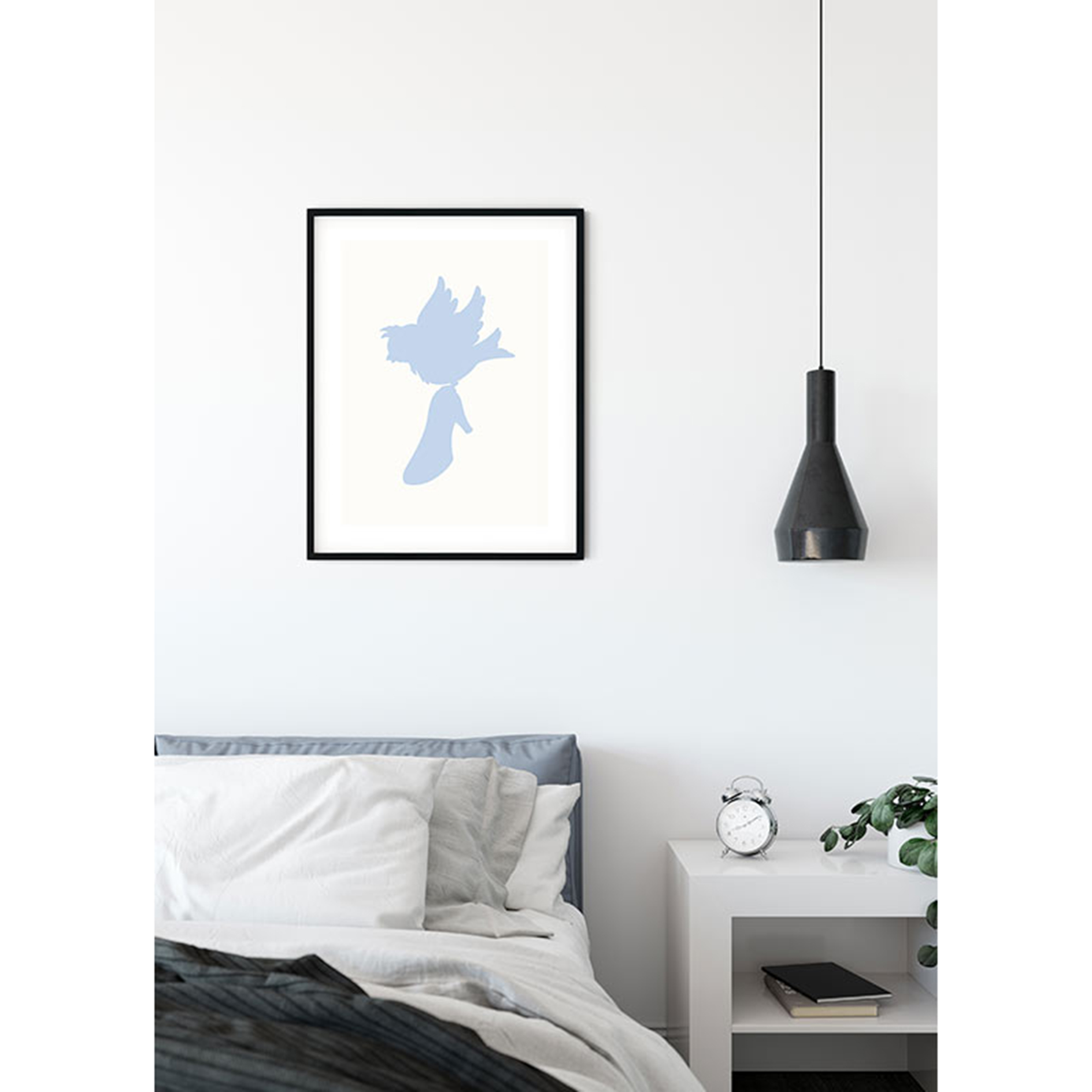 Wandbild CINDERELLA BIRD - blau-weiß - 50x70 cm
